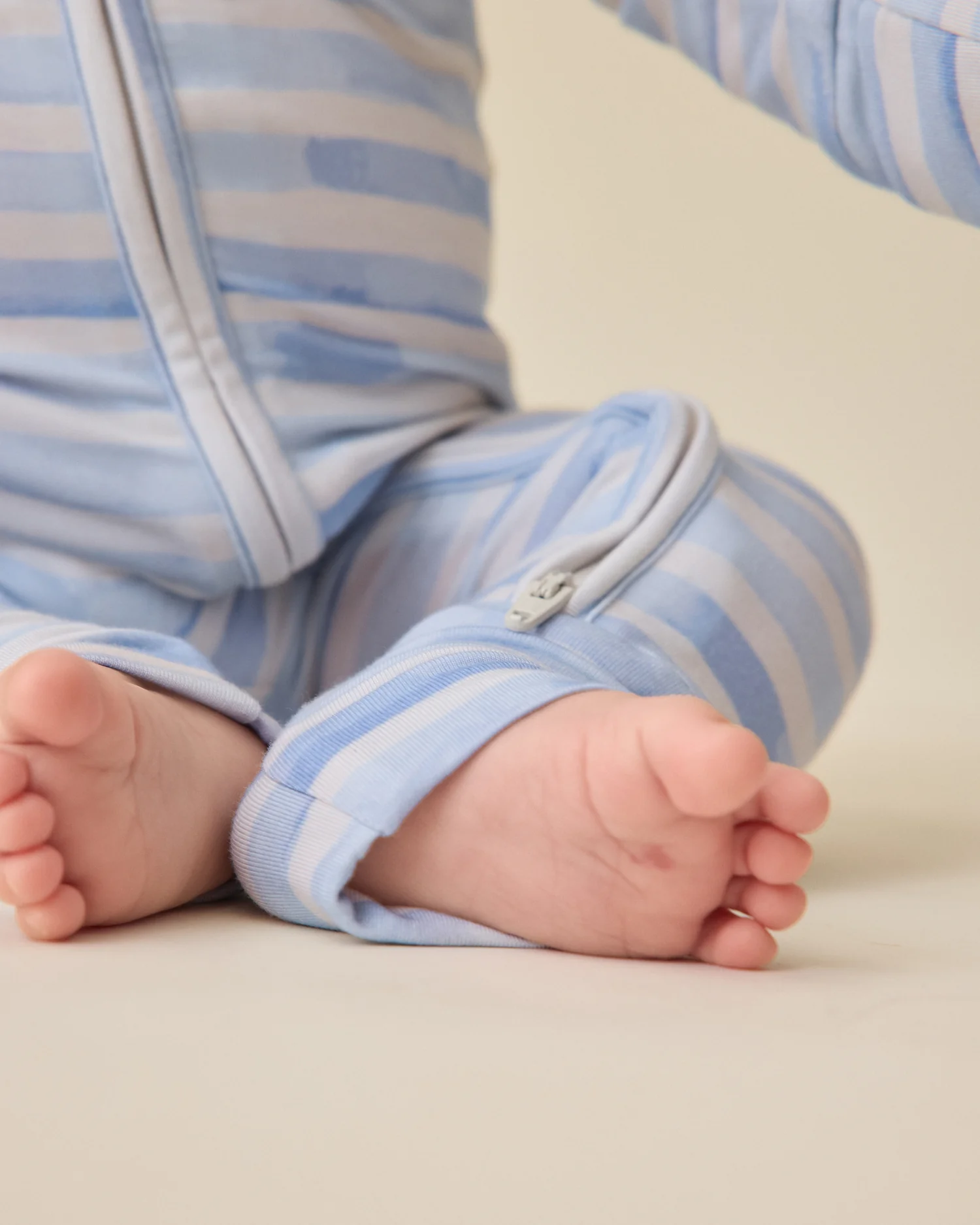 Bamboo Baby Pajama | Blue Watercolor - Image 4
