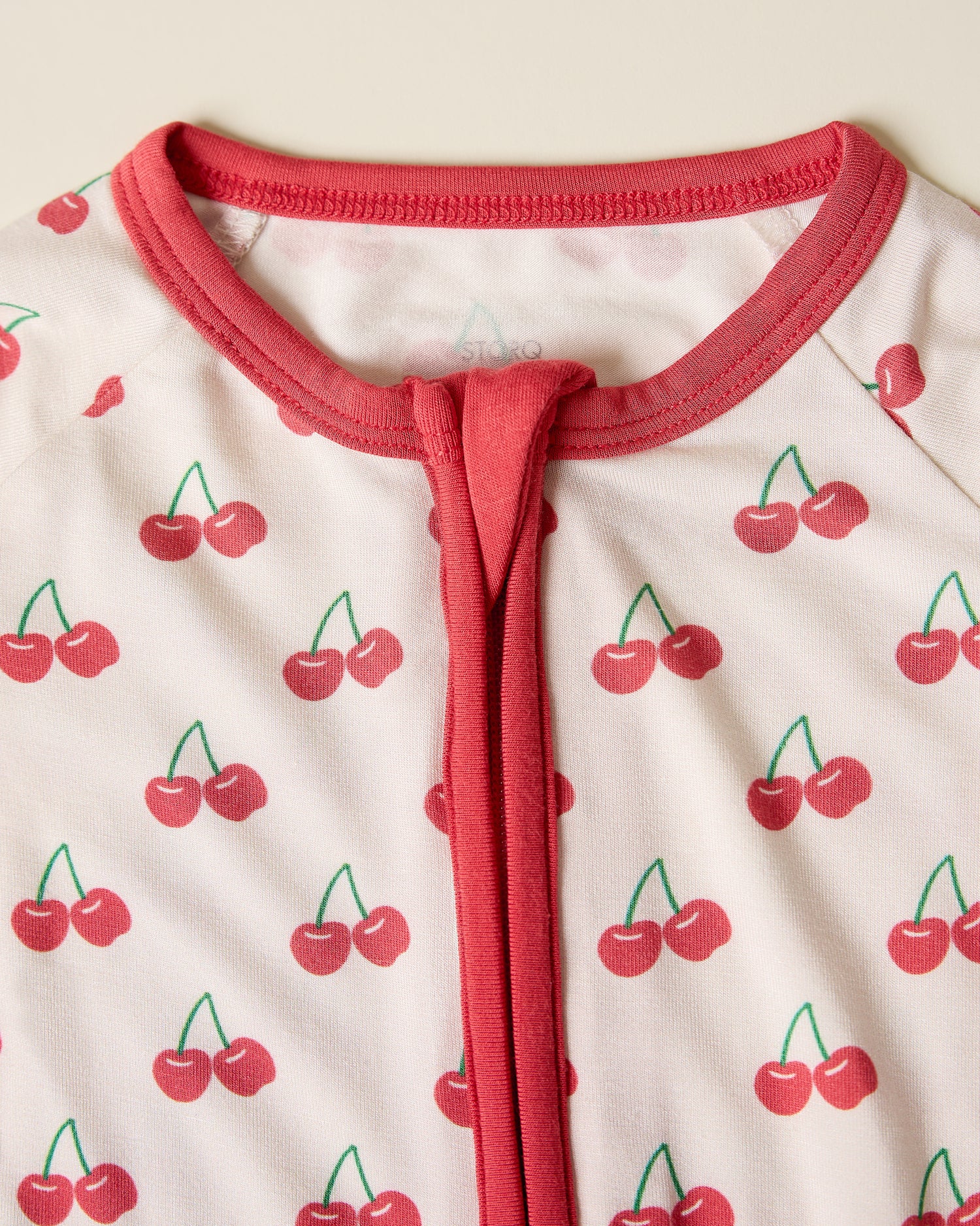 Bamboo Baby Pajama | Ivory Cherries - Image 4