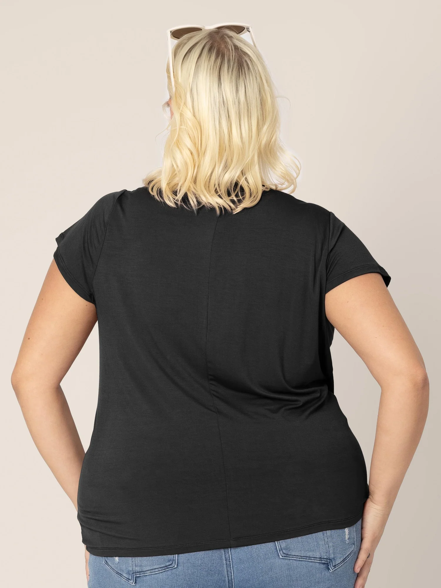 Bamboo Draped Nursing Top | Black - Image 3
