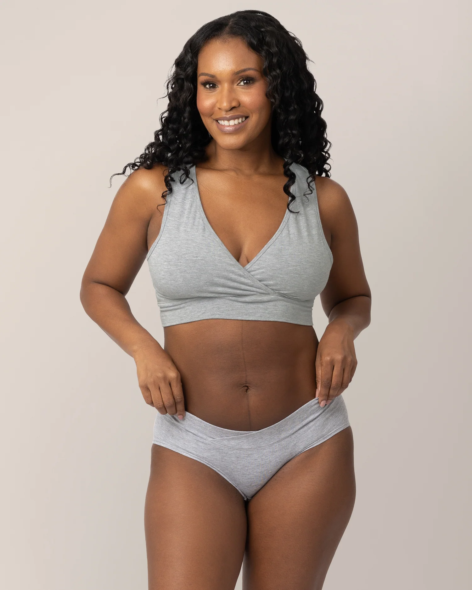 Bamboo Maternity & Postpartum Hipster | Grey Heather