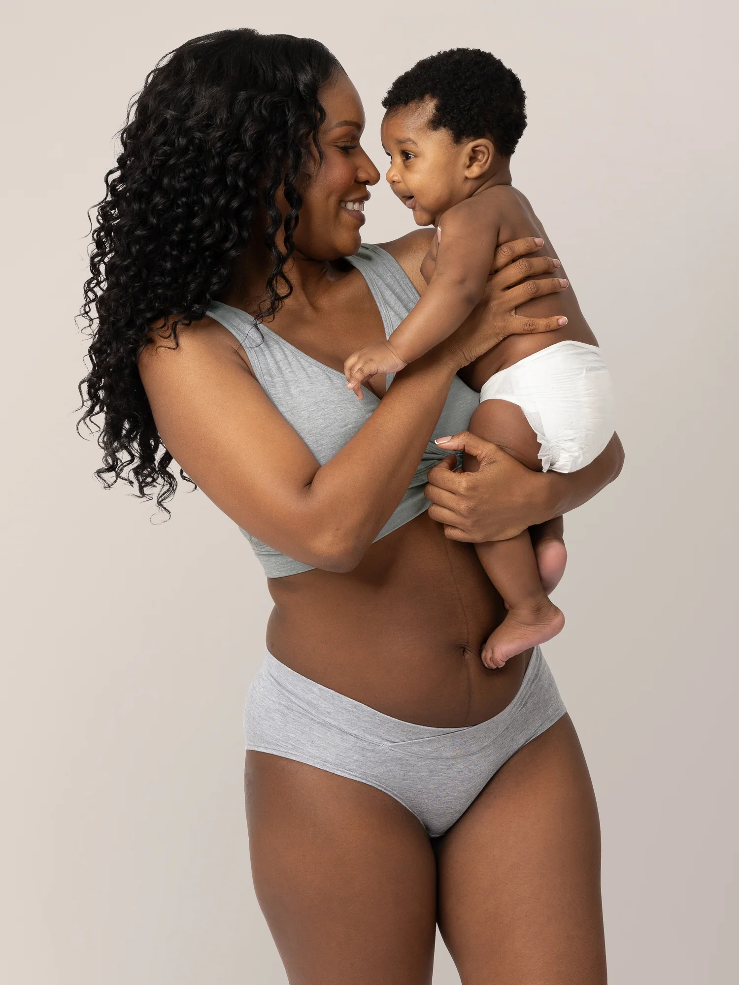 Bamboo Maternity & Postpartum Hipster | Grey Heather - Image 6