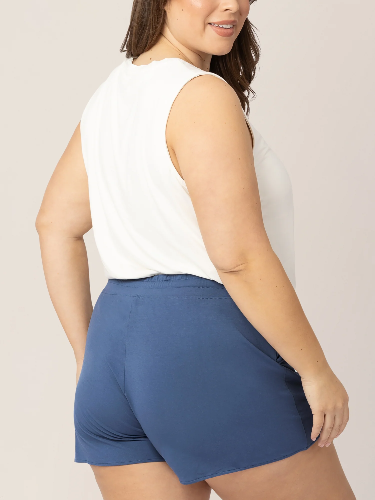 Bamboo Maternity & Postpartum Lounge Short | Slate Blue - Image 3