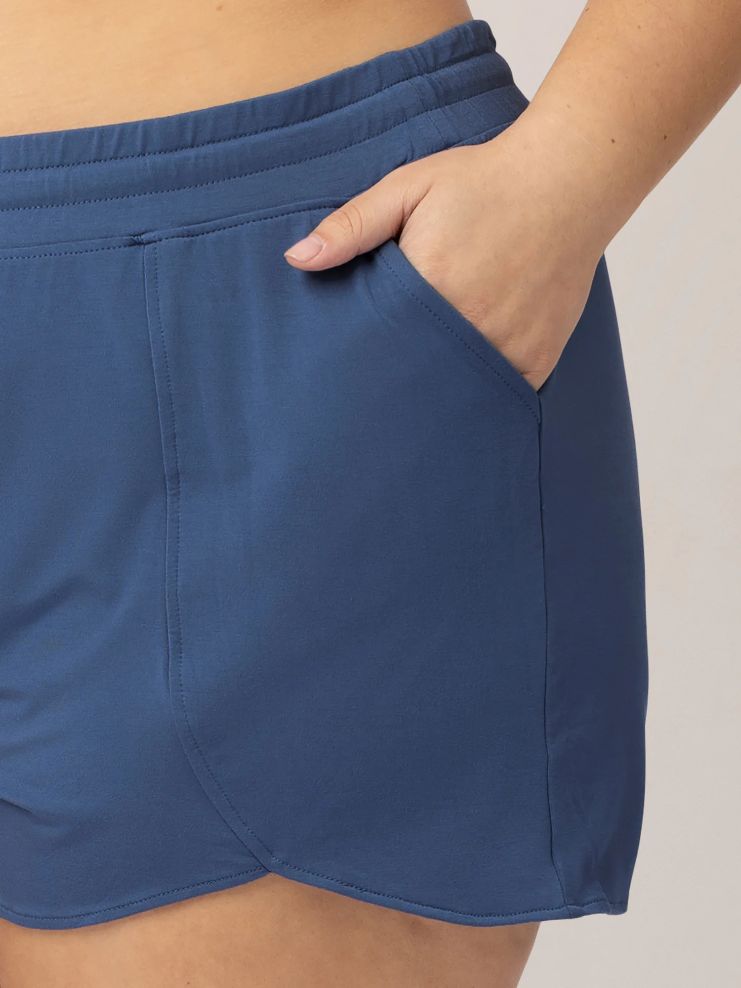 Bamboo Maternity & Postpartum Lounge Short | Slate Blue - Image 4