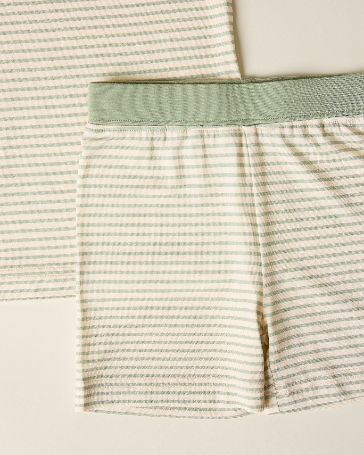 Bamboo Short Sleeve & Shorts Set | Sage Candy Stripe - Image 5