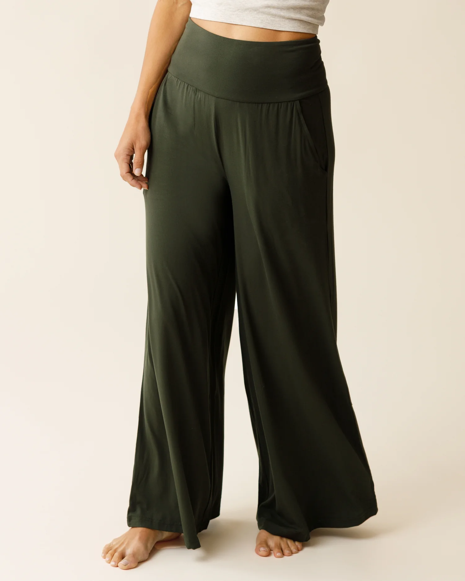 Bamboo Wide Leg Maternity & Postpartum Lounge Pant | Thyme - Image 2