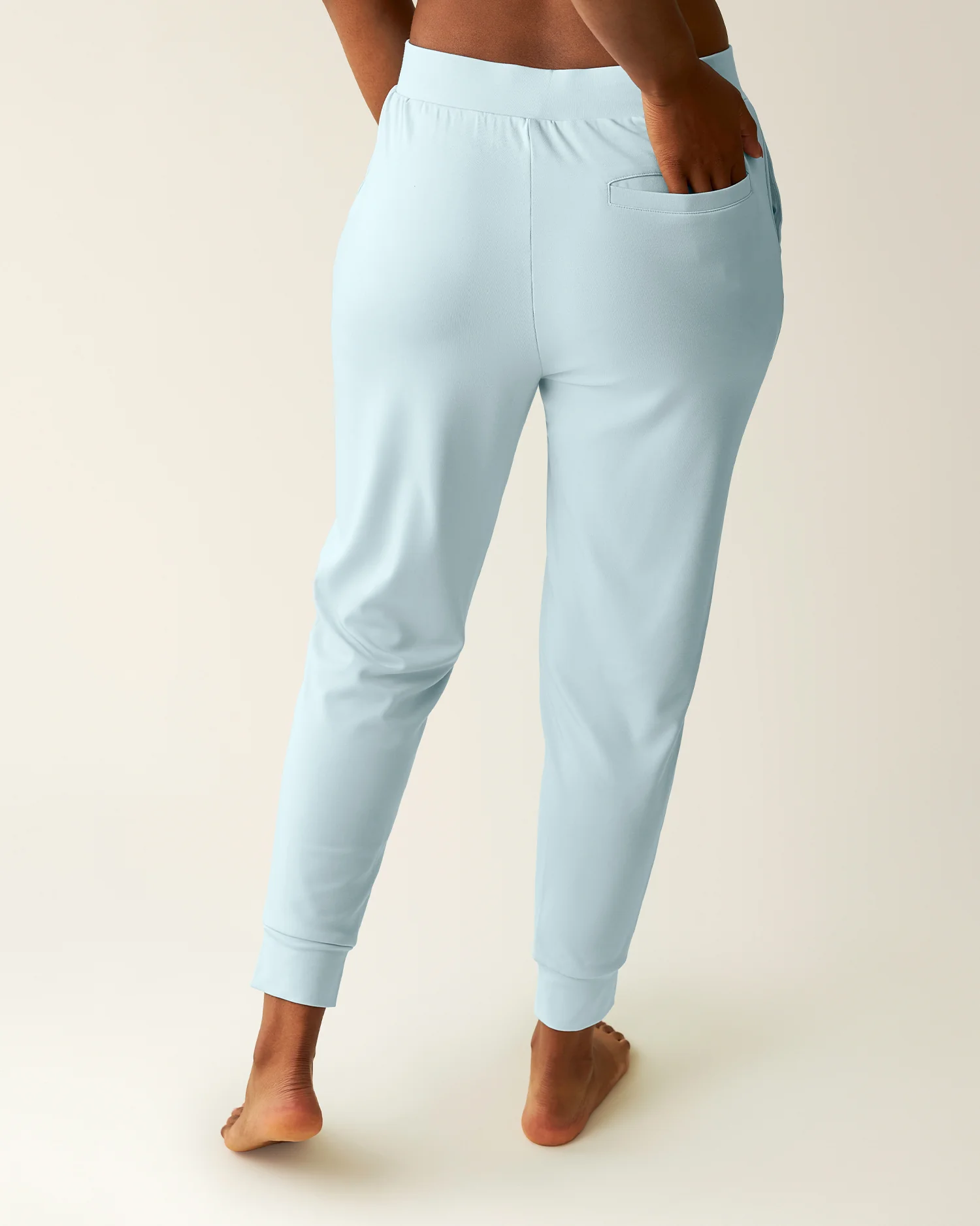 Brushed Bamboo Maternity & Postpartum Jogger | Powder Blue - Image 3