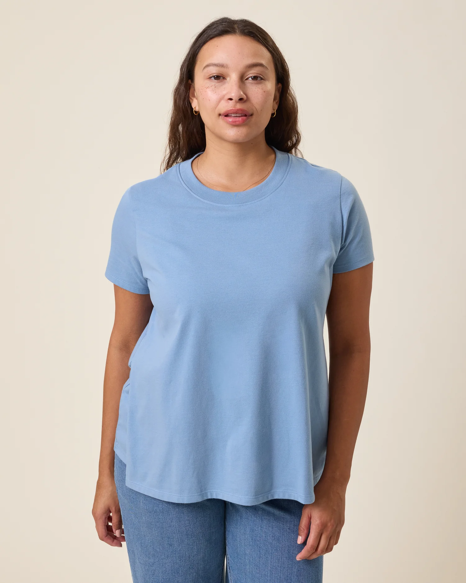 Classic Cotton Nursing T-shirt | Vintage Blue
