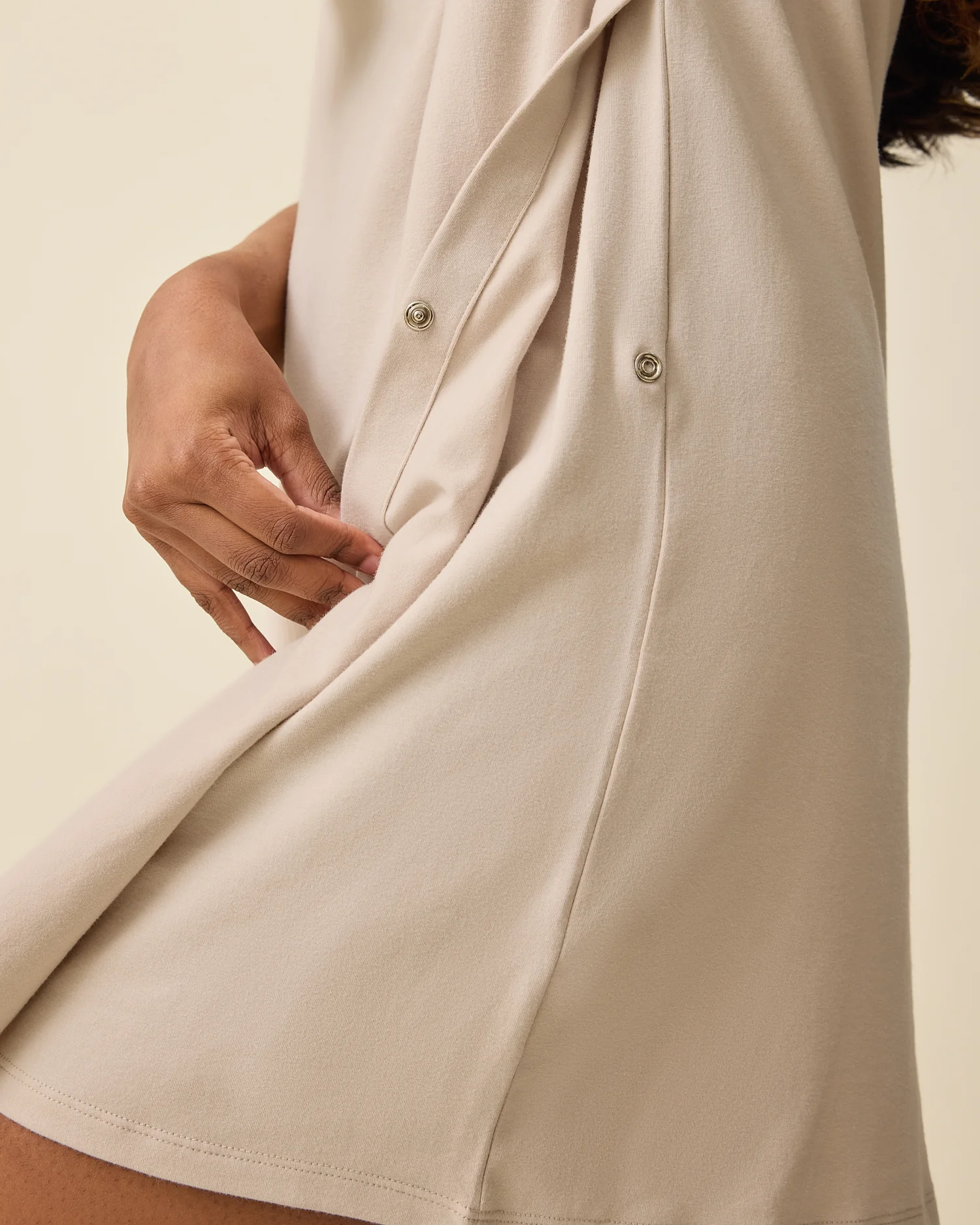 Classic Nursing T-shirt Mini Dress | Sand - Image 4