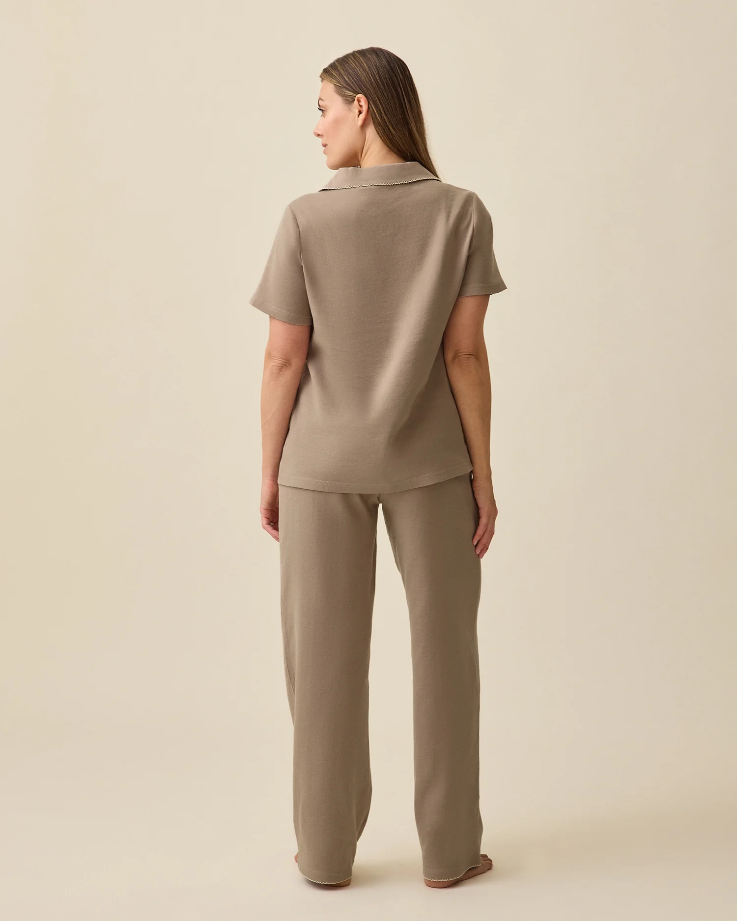 Cotton Bamboo Pajama Set | Taupe - Image 5