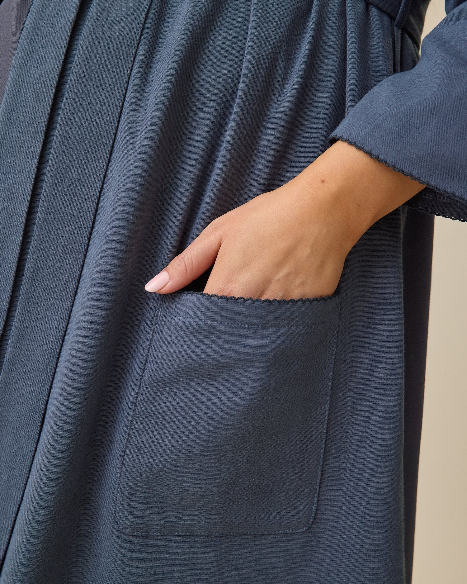 Cotton Bamboo Robe | Midnight Blue - Image 5