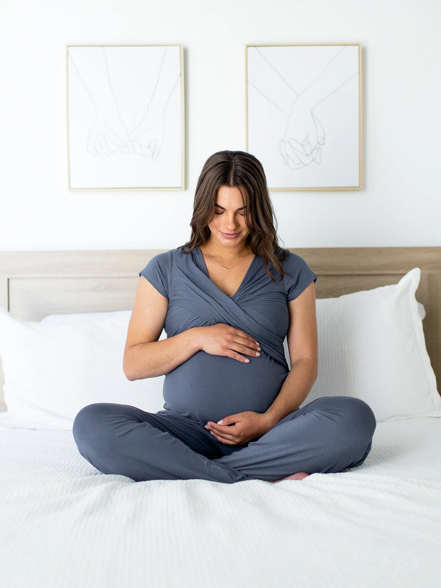 Davy Maternity & Nursing Pajama Set | Slate Blue - Image 6