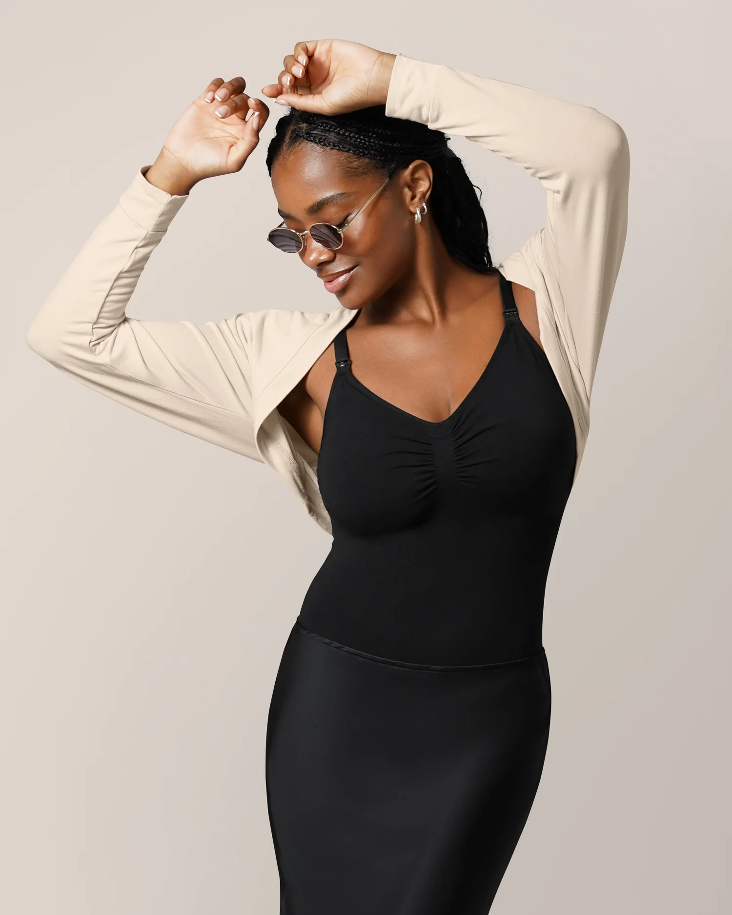 French Terry Cardigan Shrug | Oatmeal - Image 4