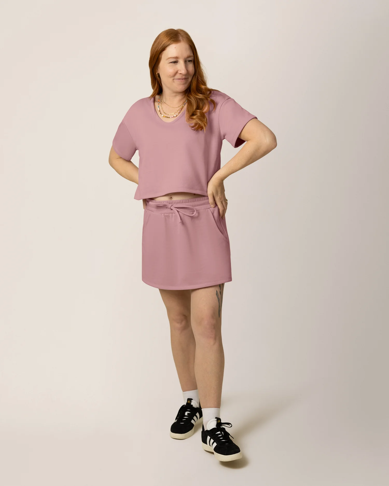 French Terry On the Go Skort | Light Mauve - Image 2