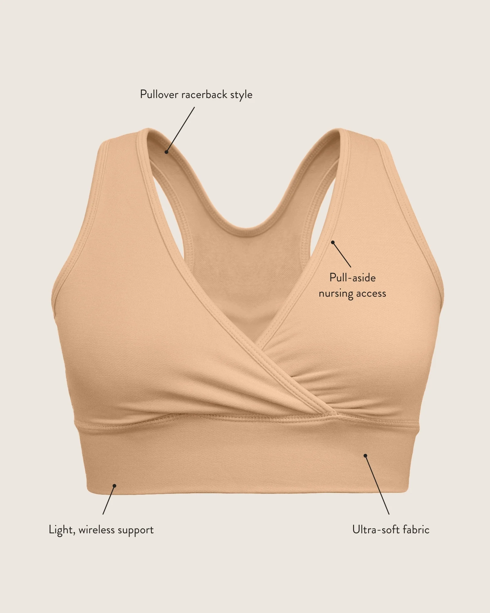 French Terry Racerback Nursing & Sleep Bra | Raspberry Pink - Image 5