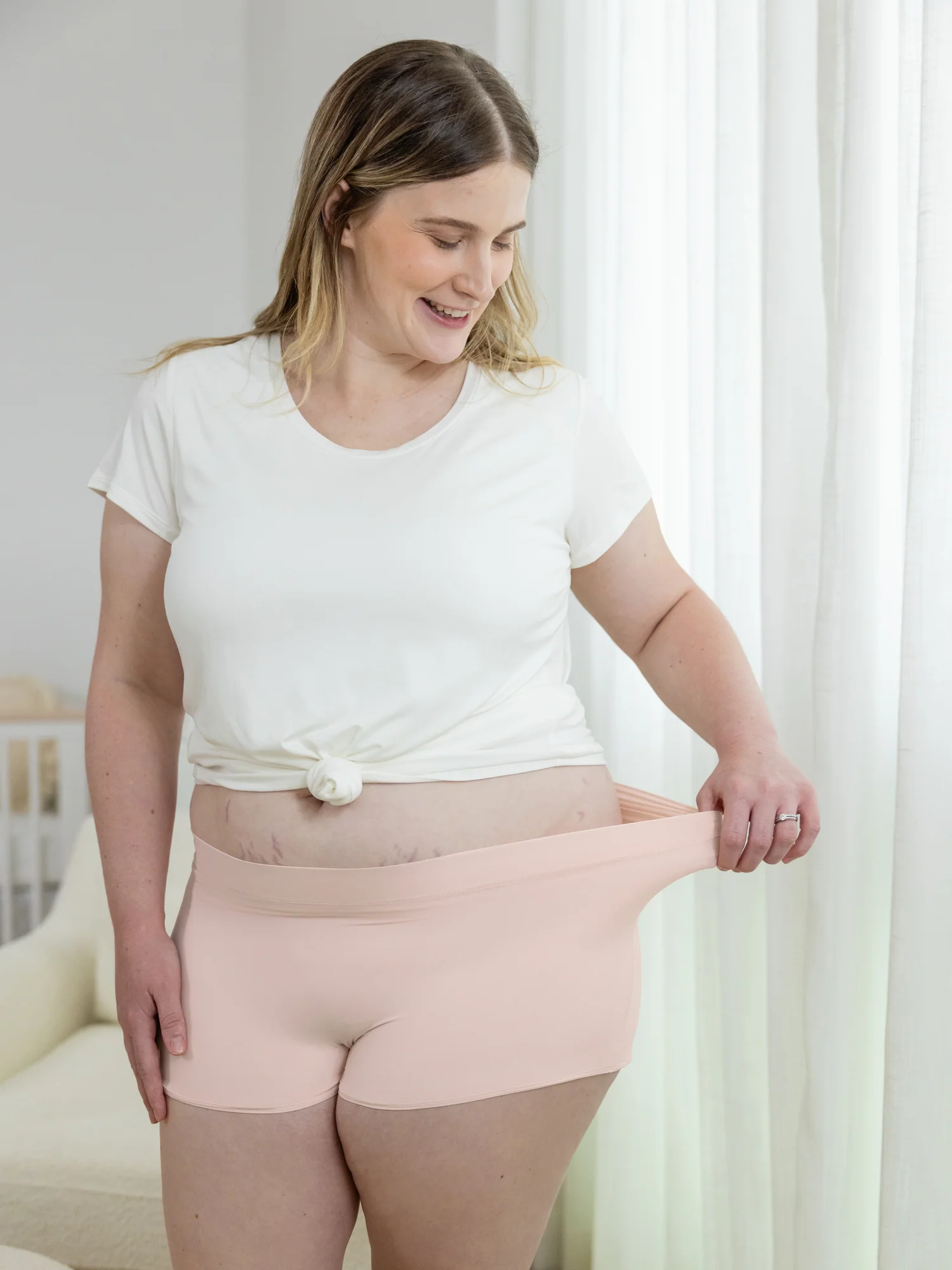 Grow with Me™ Maternity & Postpartum Boyshort | Soft Pink - Image 2