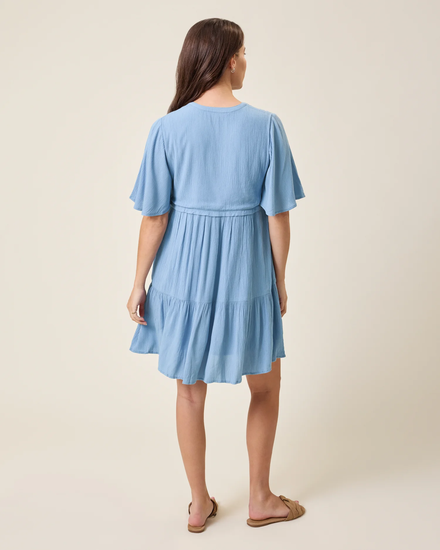 Marlowe Maternity & Nursing Mini Dress | Vintage Blue - Image 6