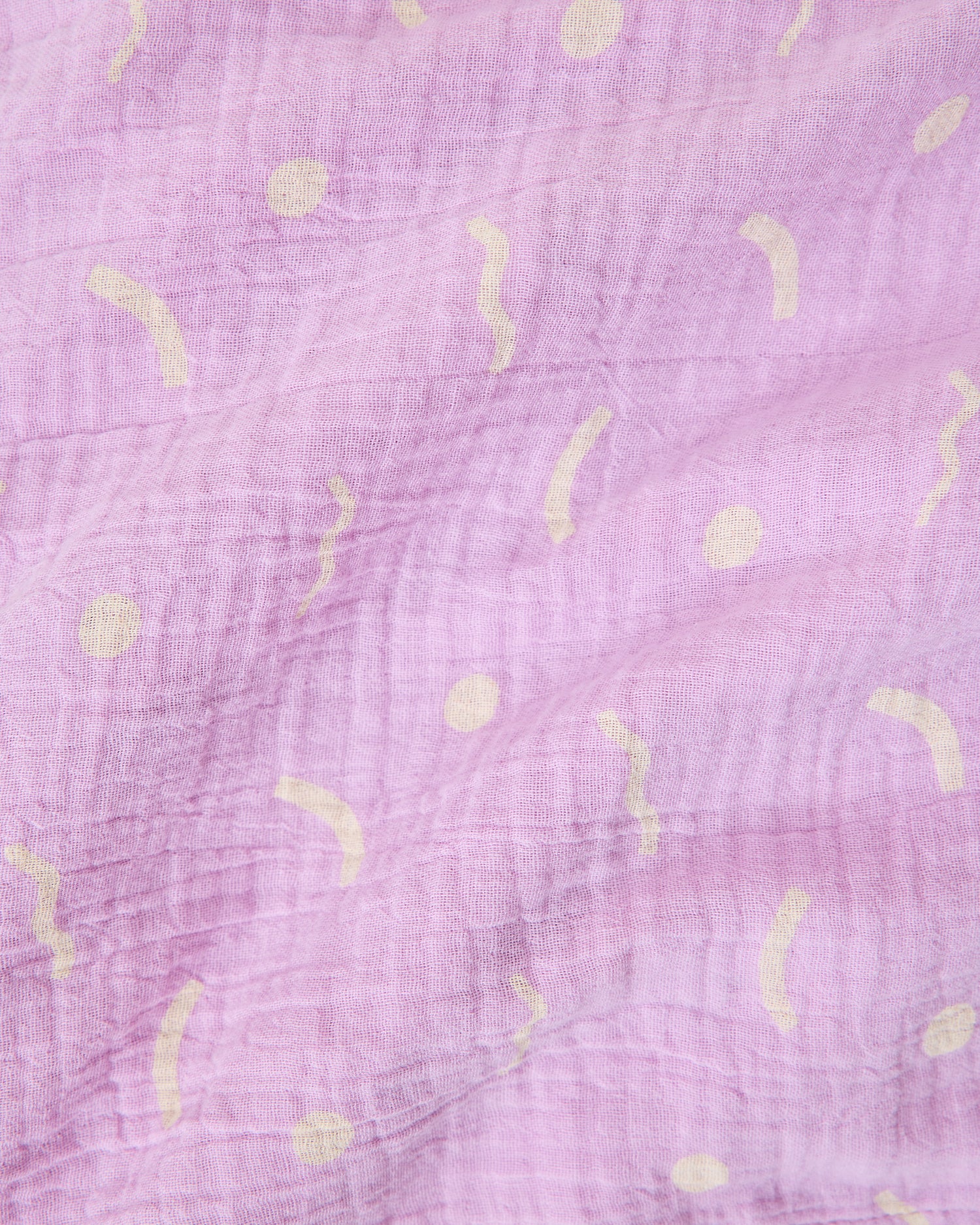 Organic Muslin Swaddle | Lilac Squiggles - Image 2
