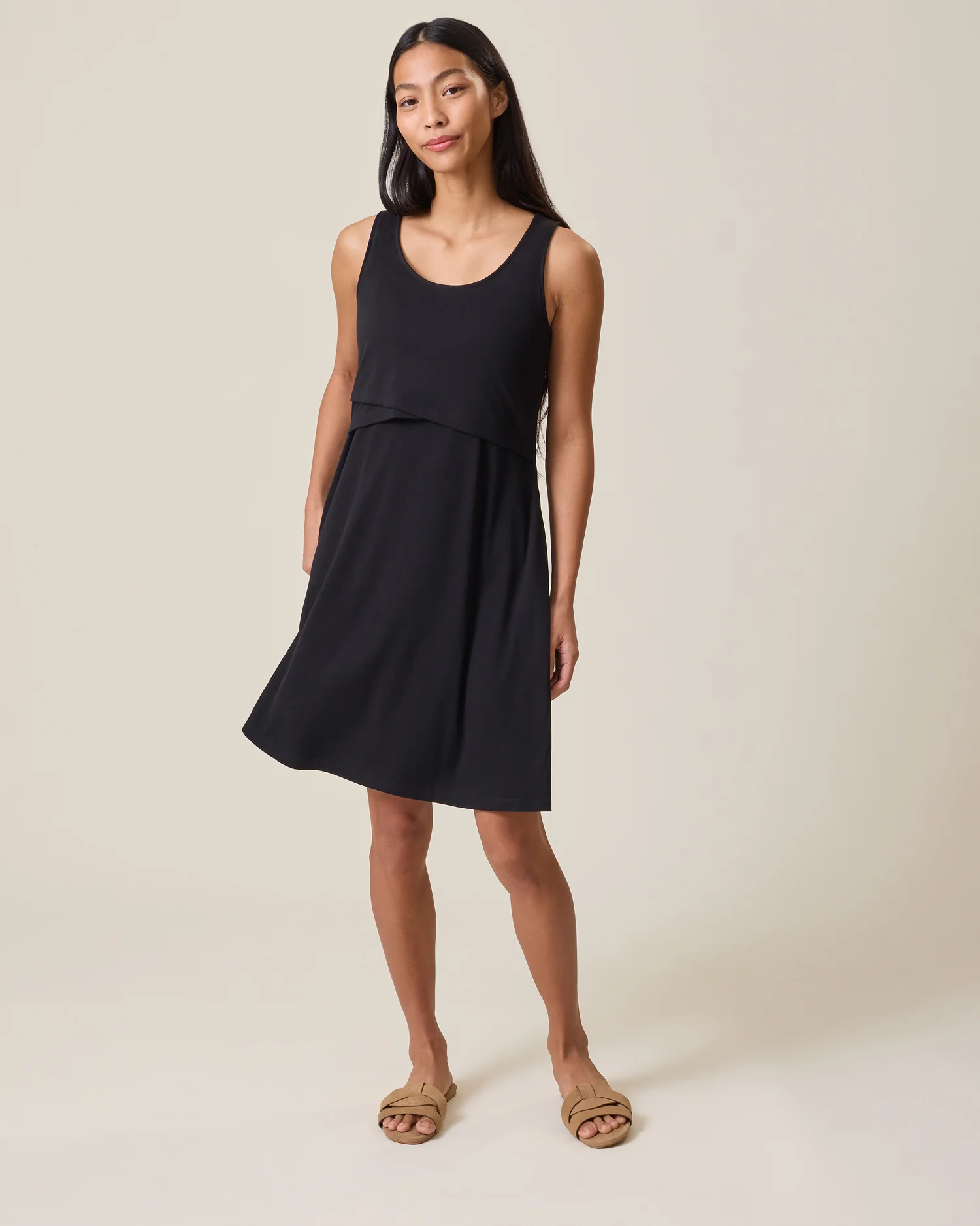 Penelope Crossover Nursing Dress | Black