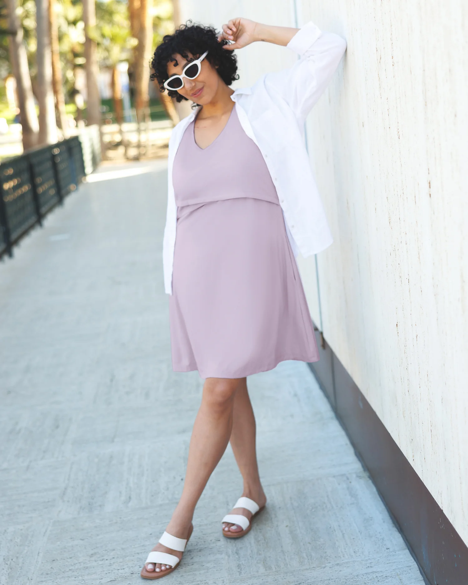 Penelope Crossover Nursing Dress | Lavender Mist - Image 7
