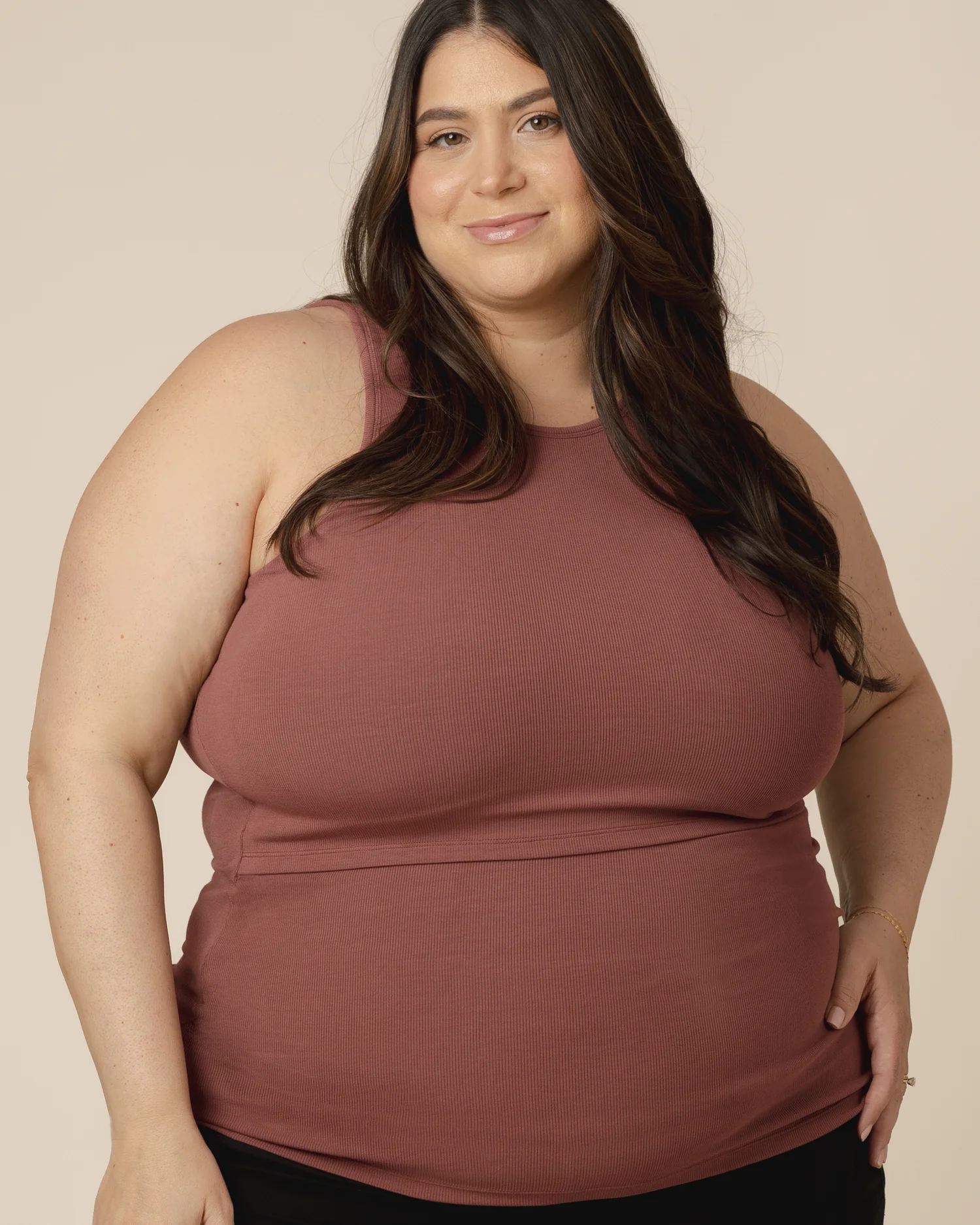 Ribbed Bamboo Racerback Nursing Tank | Redwood