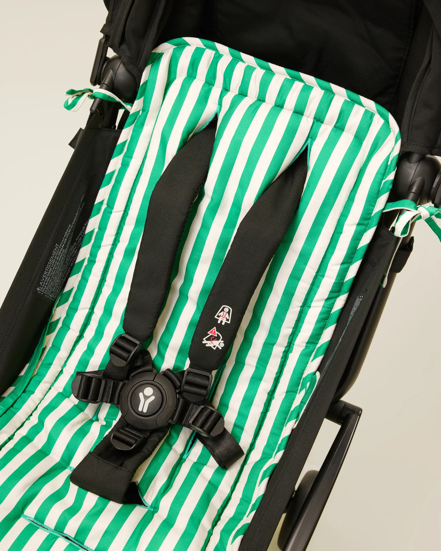 Stroller Party Seat Liner | Green Stripe