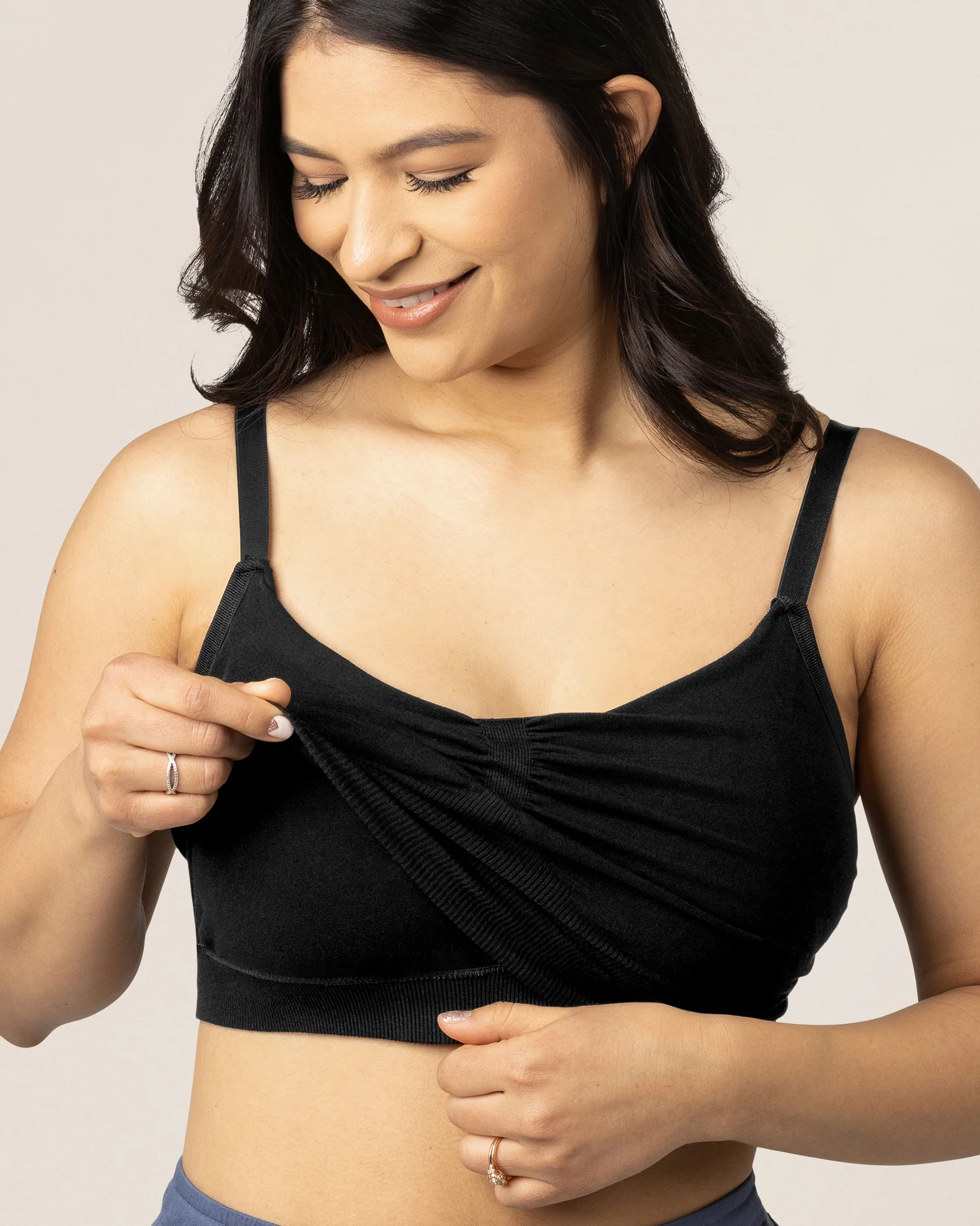 Sublime® Bamboo Hands-Free Pumping Lounge & Sleep Bra | Black - Image 3
