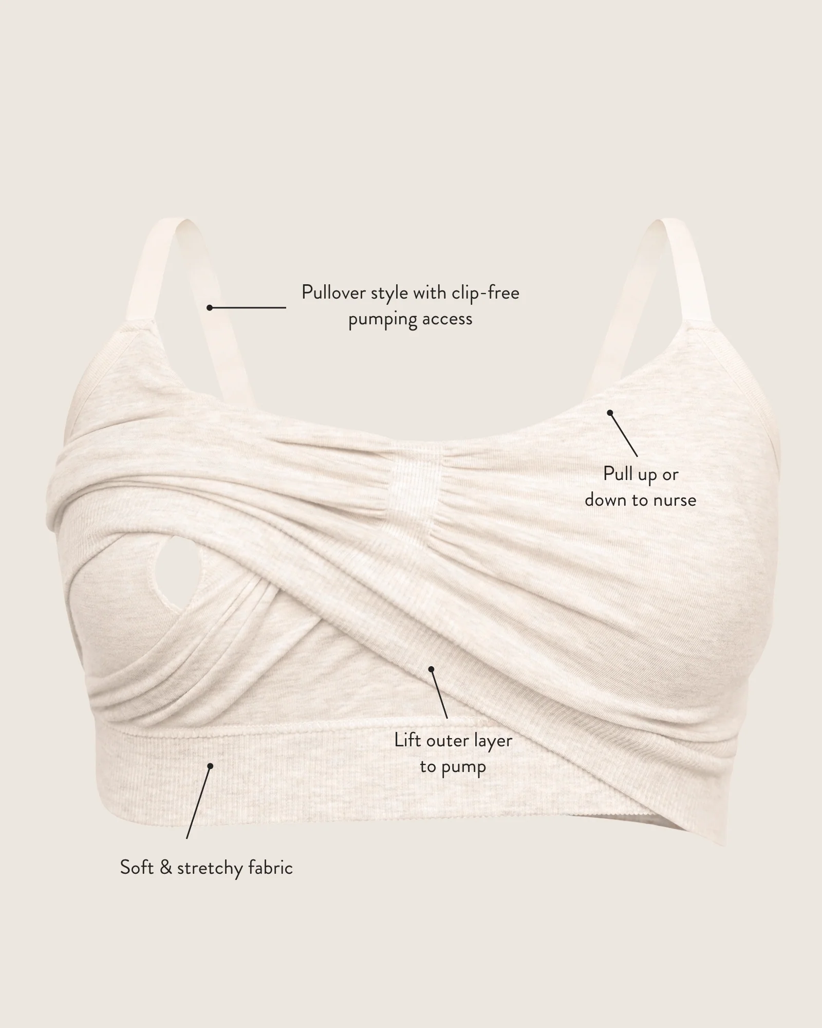 Sublime® Pumping Sleep Bra Two-Pack | Oatmeal Heather - Image 6
