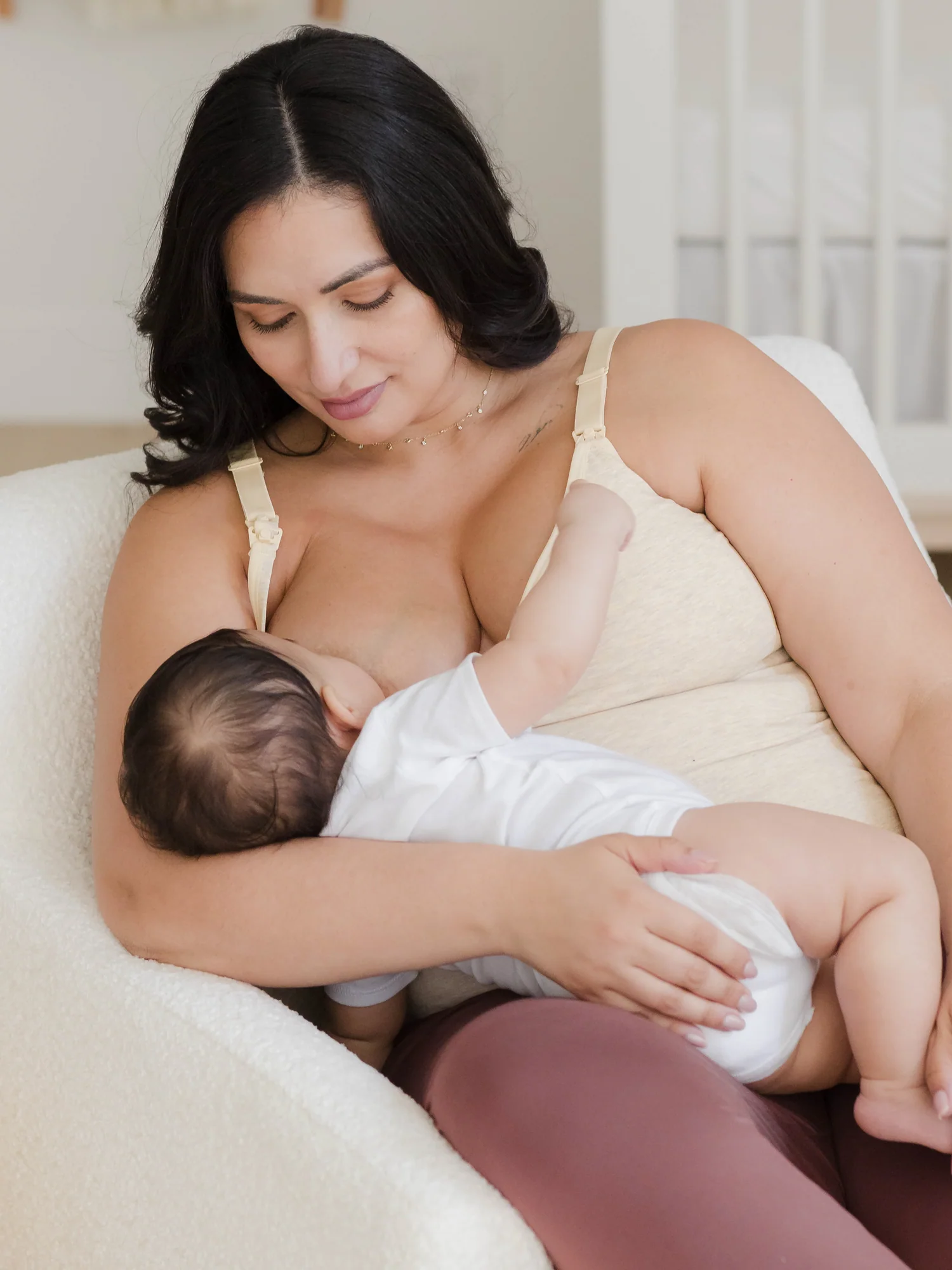 Sublime® Bamboo Hands-Free Pumping & Nursing Cami | Oatmeal Heather - Image 9