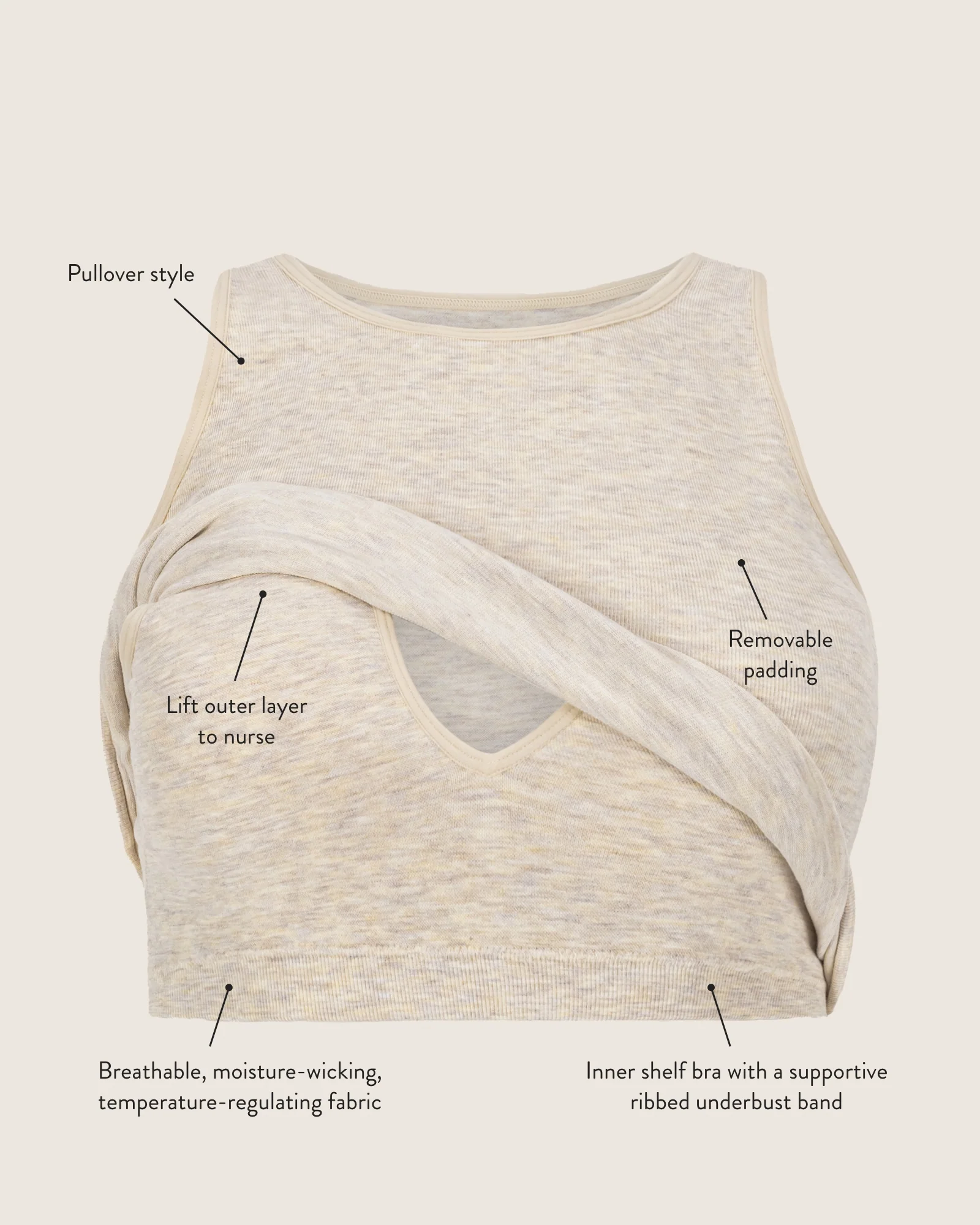 Sublime® Bamboo Maternity & Nursing Longline Bra Top | Chocolate - Image 5
