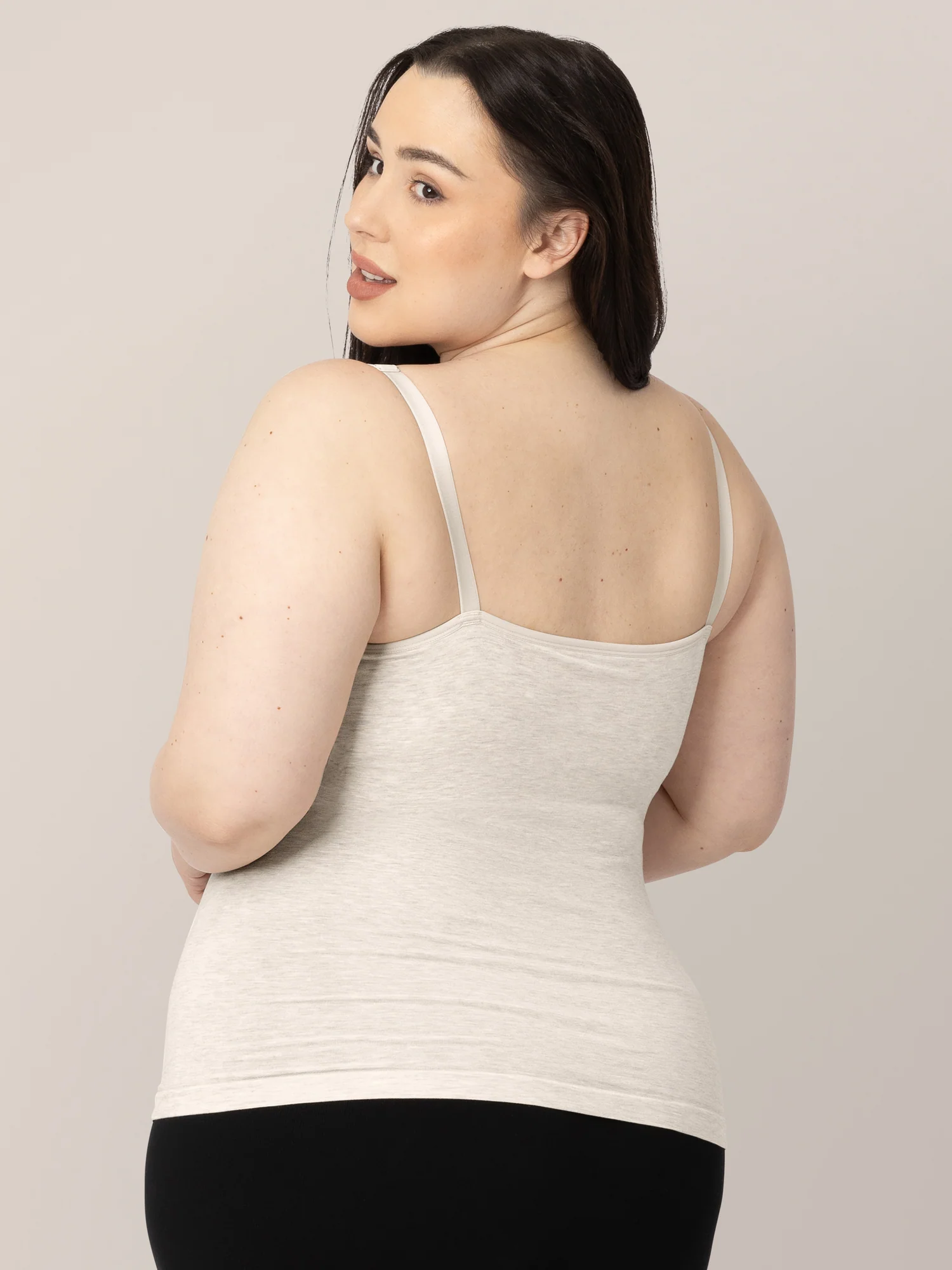 Sublime® Bamboo Nursing Cami Two-Pack | Black & Oatmeal Heather - Image 6