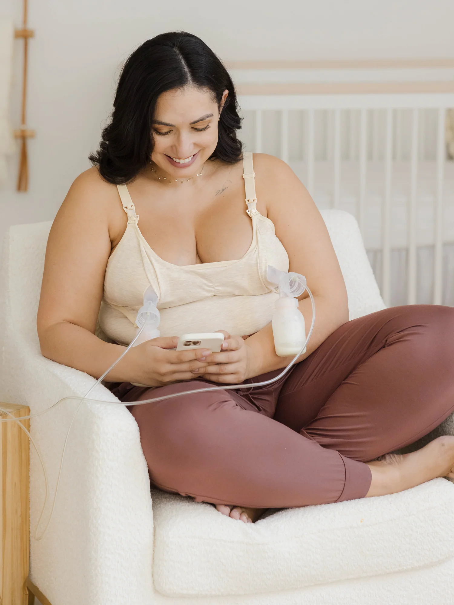 Sublime® Bamboo Pumping Cami Two-Pack | Black & Oatmeal Heather - Image 5