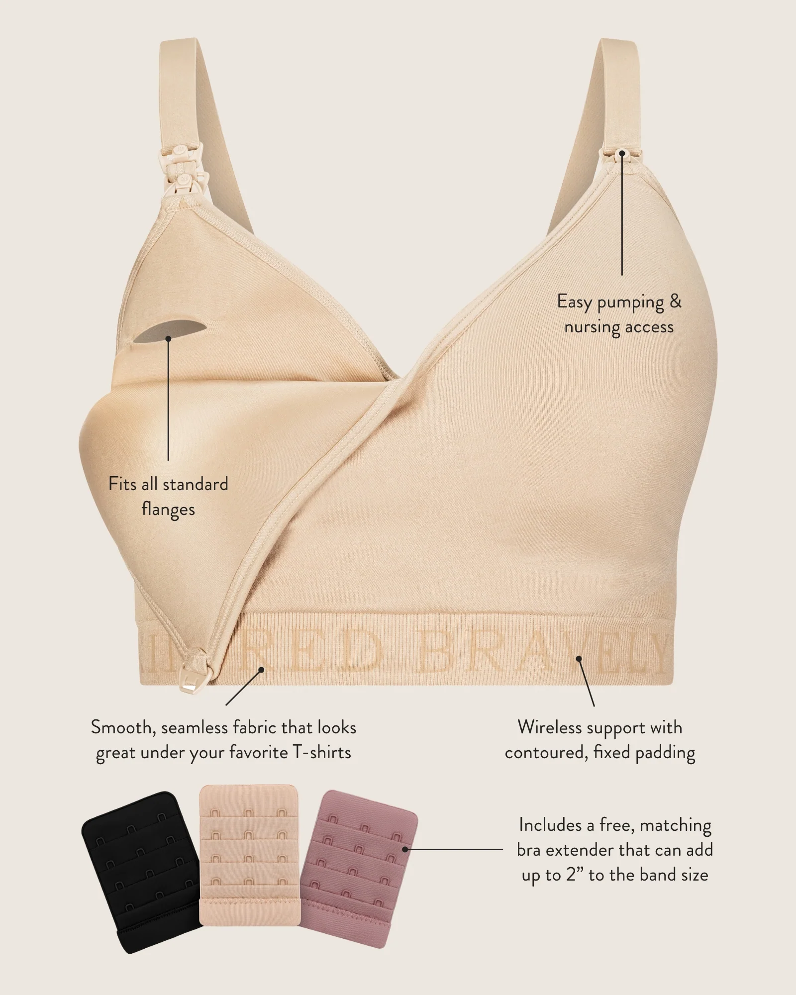 Sublime® Contour Pumping Bra Two-Pack | Beige & Twilight - Image 6