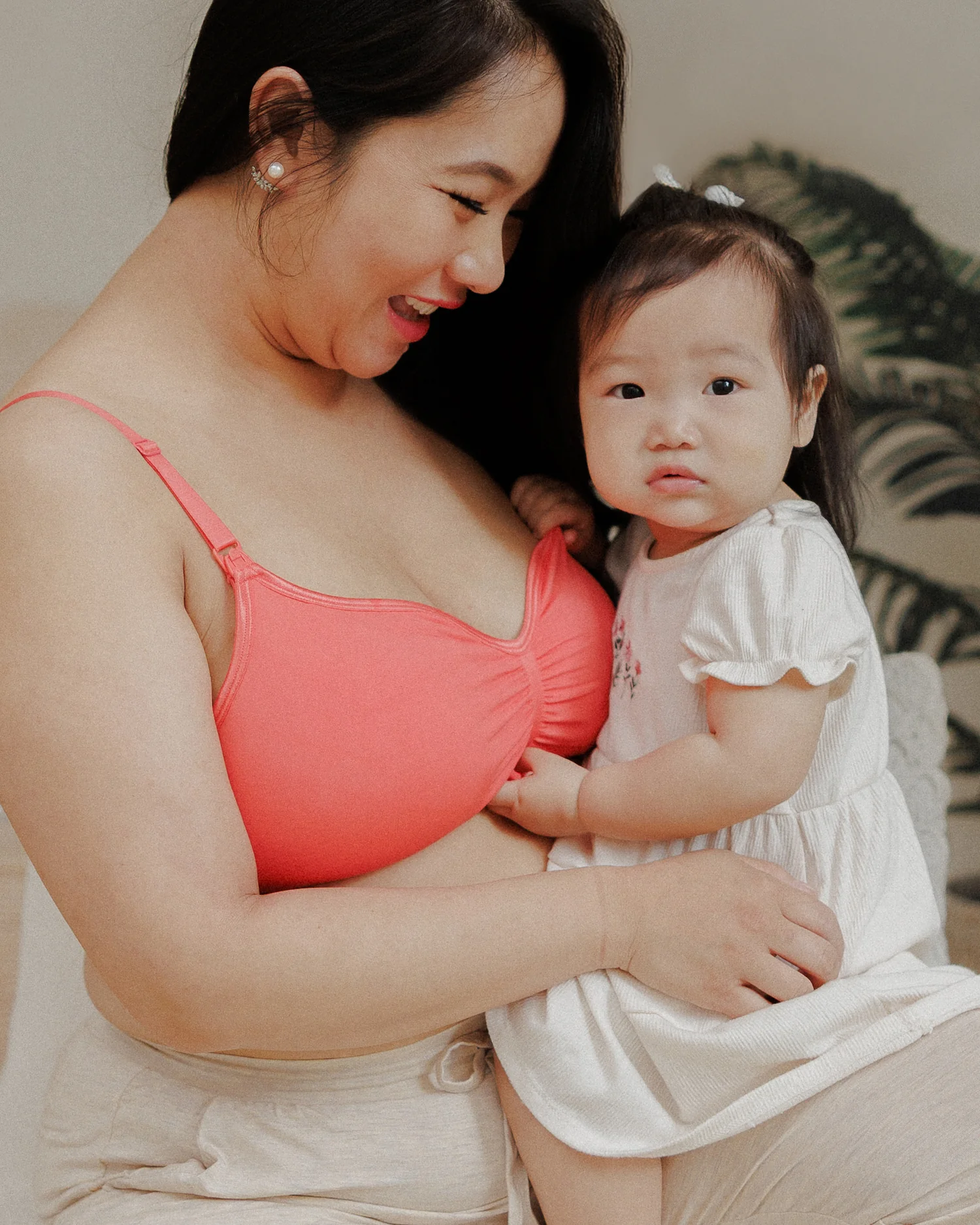 Tatum Seamless Maternity & Nursing Bralette | Coral Sunset - Image 6