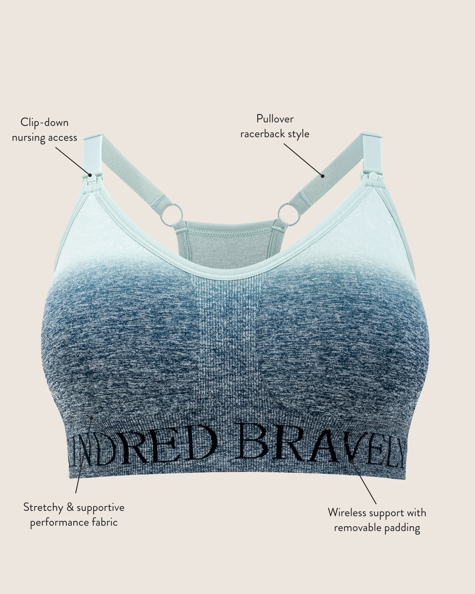 Sublime® Low Impact Nursing Sports Bra | Harbor Blue - Image 7
